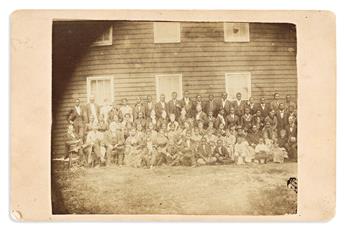 (EDUCATION.) Early cabinet card showing the staff and students of Storer College.